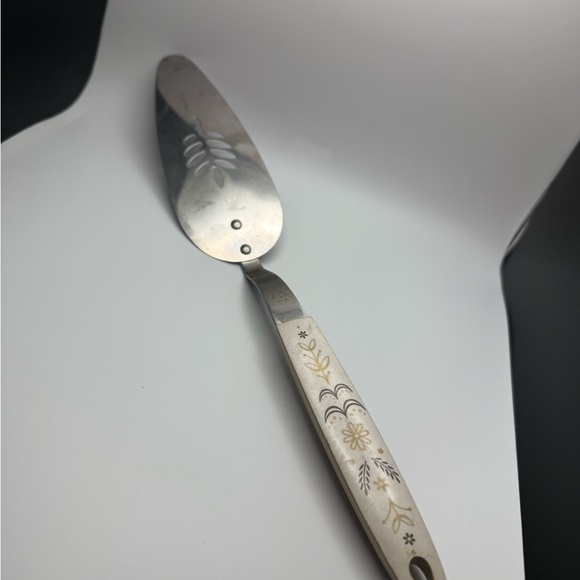 Vintage Flint Stainless USA Pie Server – Mid Century Modern Arrowhead Floral Han - Picture 8 of 10